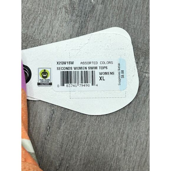 NWT PrAna Marine Street Swim Top High Neck Striped Swimming Bikini Top Size XL - Picture 3 of 7